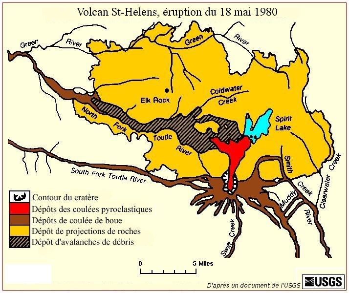 St helens map showing 1980 eruption deposits fr