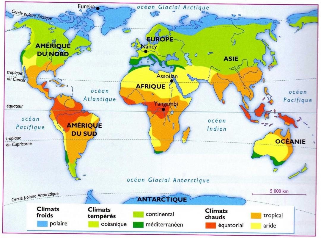 Carte climats