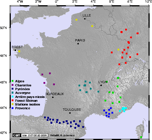 Carte surveillance seismes