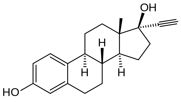 Ethinylestradiol 2d skeletal svg